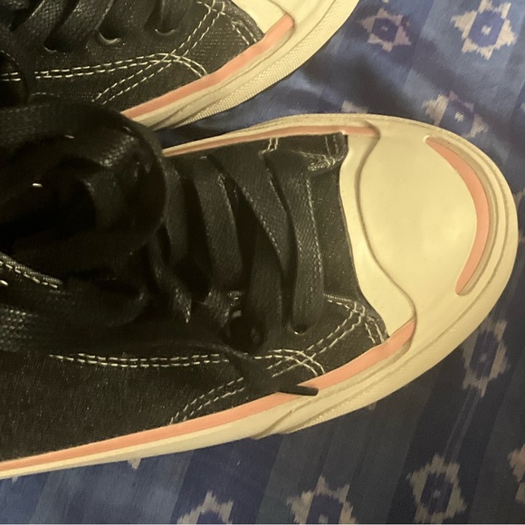 DIESEL S-Principia Mid Lace up Platform Sneakers Denim Canvas Shoes Black Coral - Picture 9 of 11